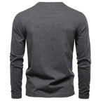 Camiseta Henley 100% Algodón Hombre | Manga Larga Informal Otoño | Tallas S-XXL | Tico Trendy
