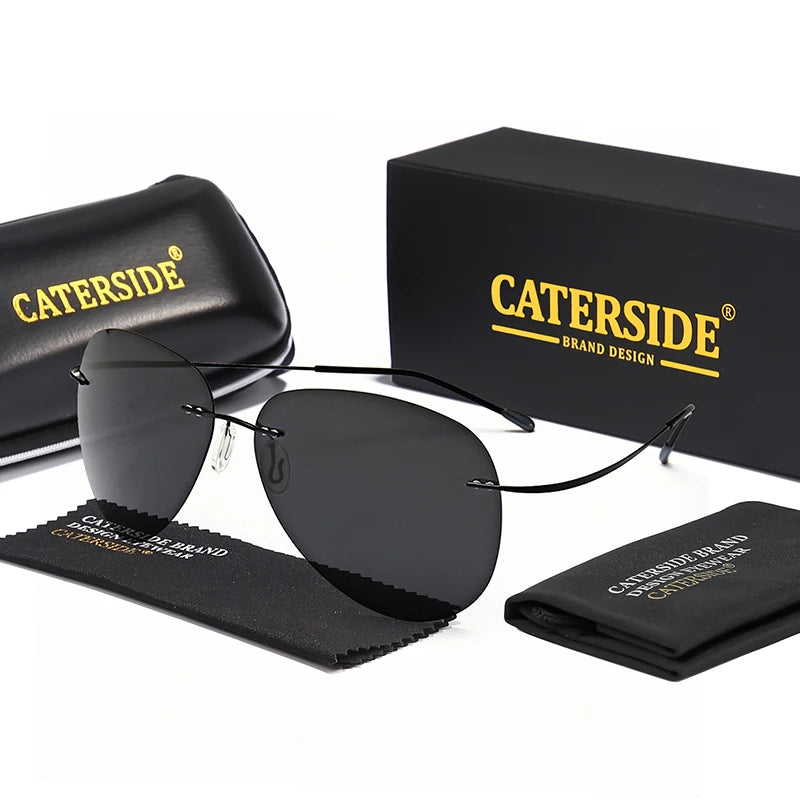 Gafas de Sol Caterside Polarizadas | Lentes Ultraligeras de Aleación de Titanio | Sin Montura