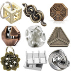 Rompecabezas de Metal para niños y adultos, juguetes educativos intelectuales, desbloqueo, prueba IQ, trucos de magia, regalos novedosos, 9 Uds.
