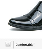 Zapatos Vestir Hombre Ticotrendy Piel Dividida Retro Punta Puntiaguda Boda | Con Hebilla