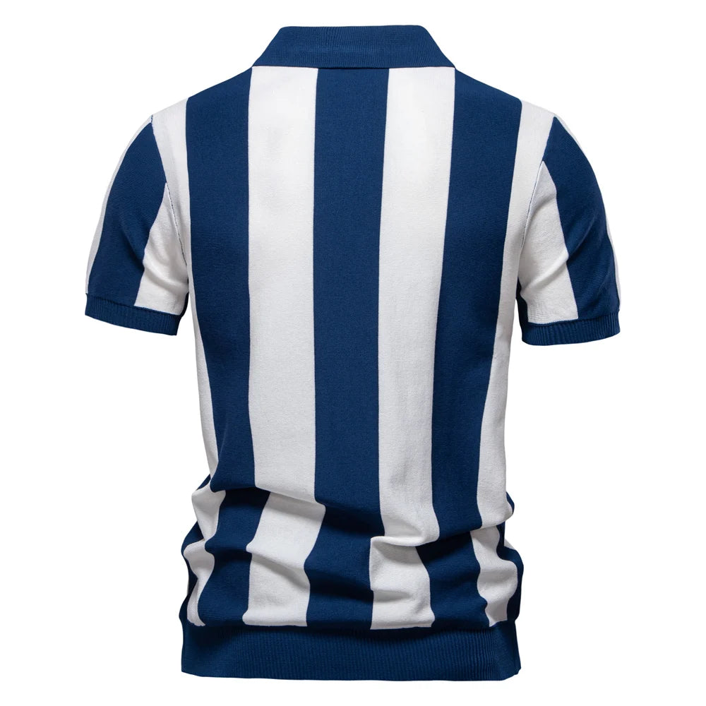 Polo Panel Contraste Rayas Hombre | Transpirable Ajuste Cómodo | Tallas S-XXL | Tico Trendy
