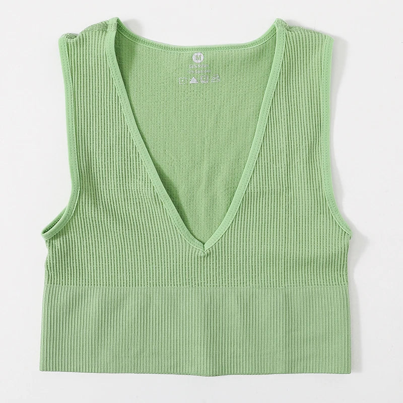Top Corto Verano | Cuello V | Canesú Acanalado | Ticotrendy