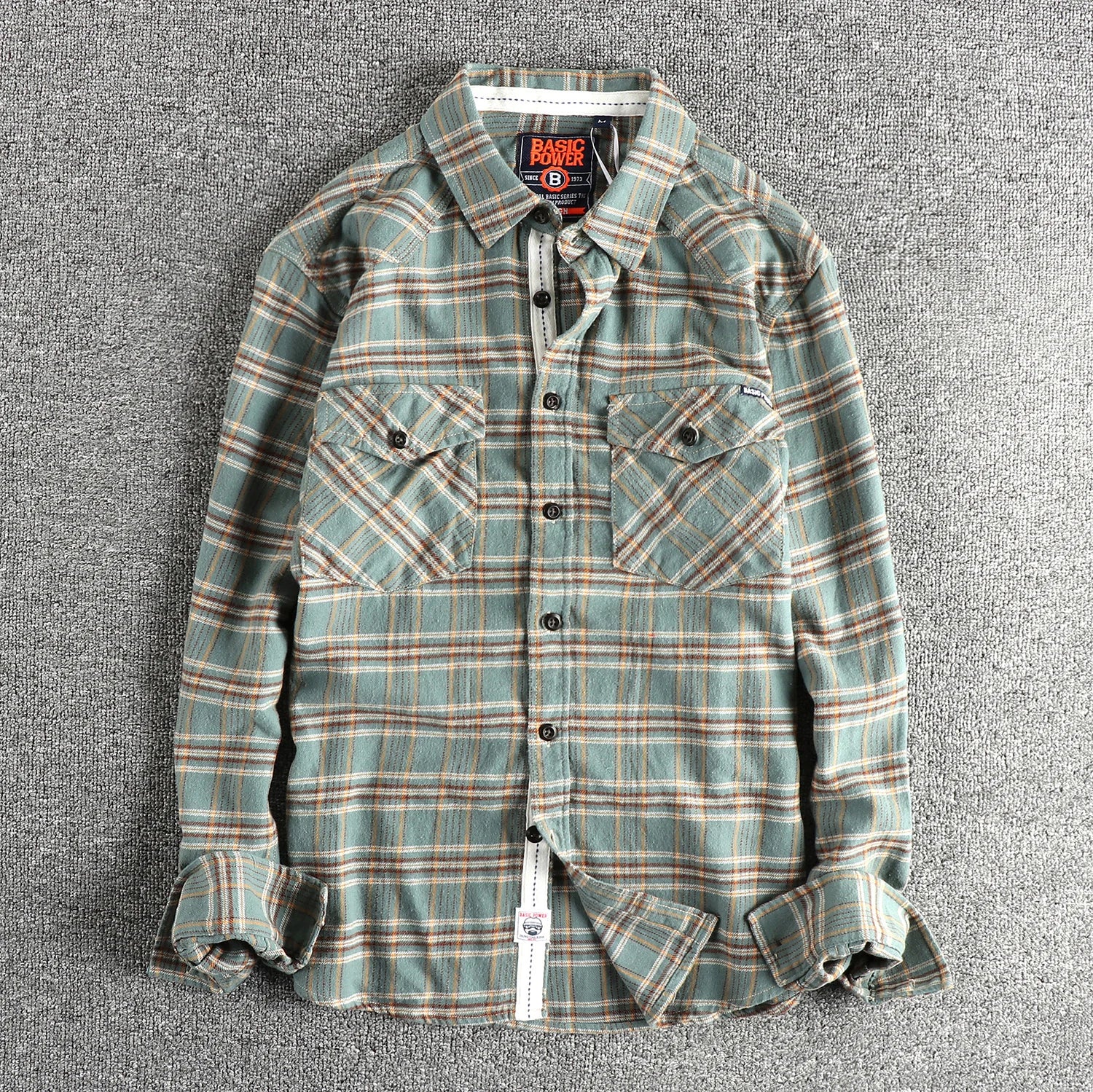 Camisa Gruesa Algodón 100% | Tejido de Lana | Retro Americano | Otoño-Invierno