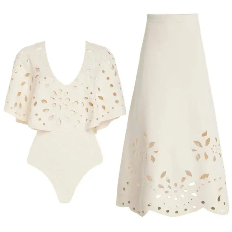 Traje de Baño de Lujo con Corte Láser - Diseño Exclusivo para la Playa