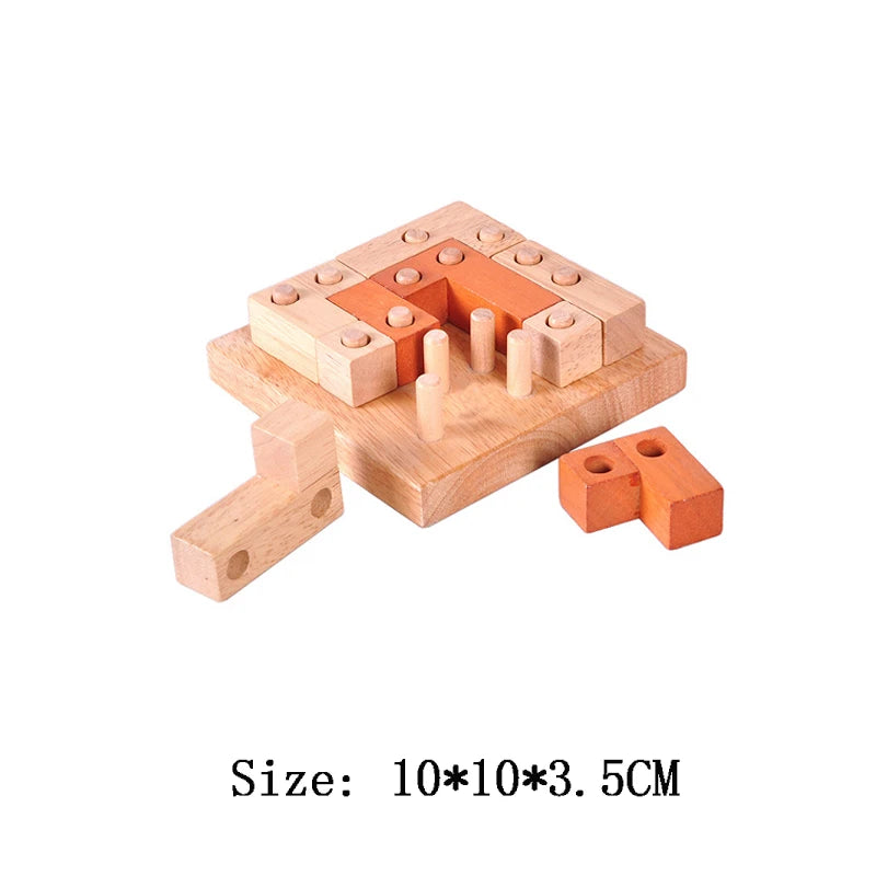 Rompecabezas clásico De Madera 3D para adultos y niños, cabeza De cabeza, Juguetes Para el desarrollo del cerebro