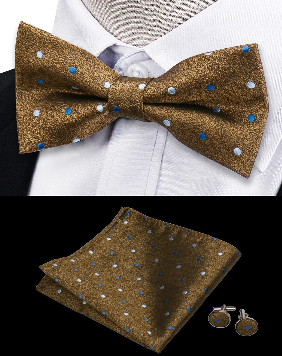 Conjunto Pajarita Pañuelo Gemelos Estilo Novedad Elegancia Pura Vida