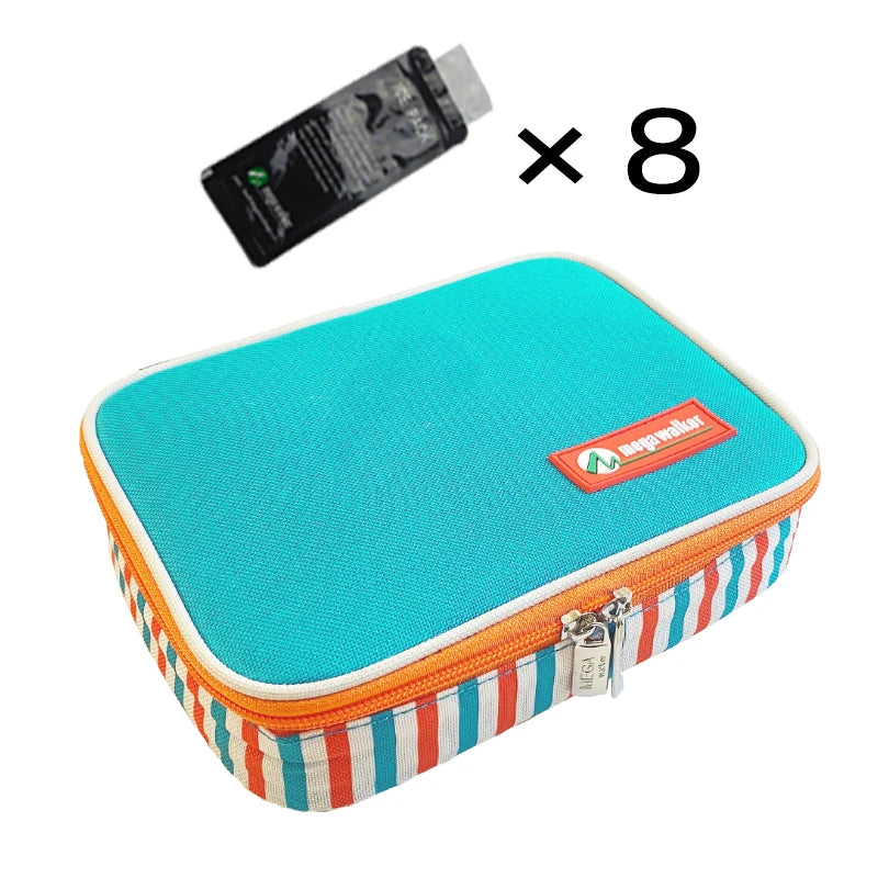 Caja enfriadora de insulina mega, bolsa de tamaño mediano, Estuche De Viaje de insulina para diabéticos con aislamiento portátil, bolsa de hielo de papel de aluminio de tela de nailon