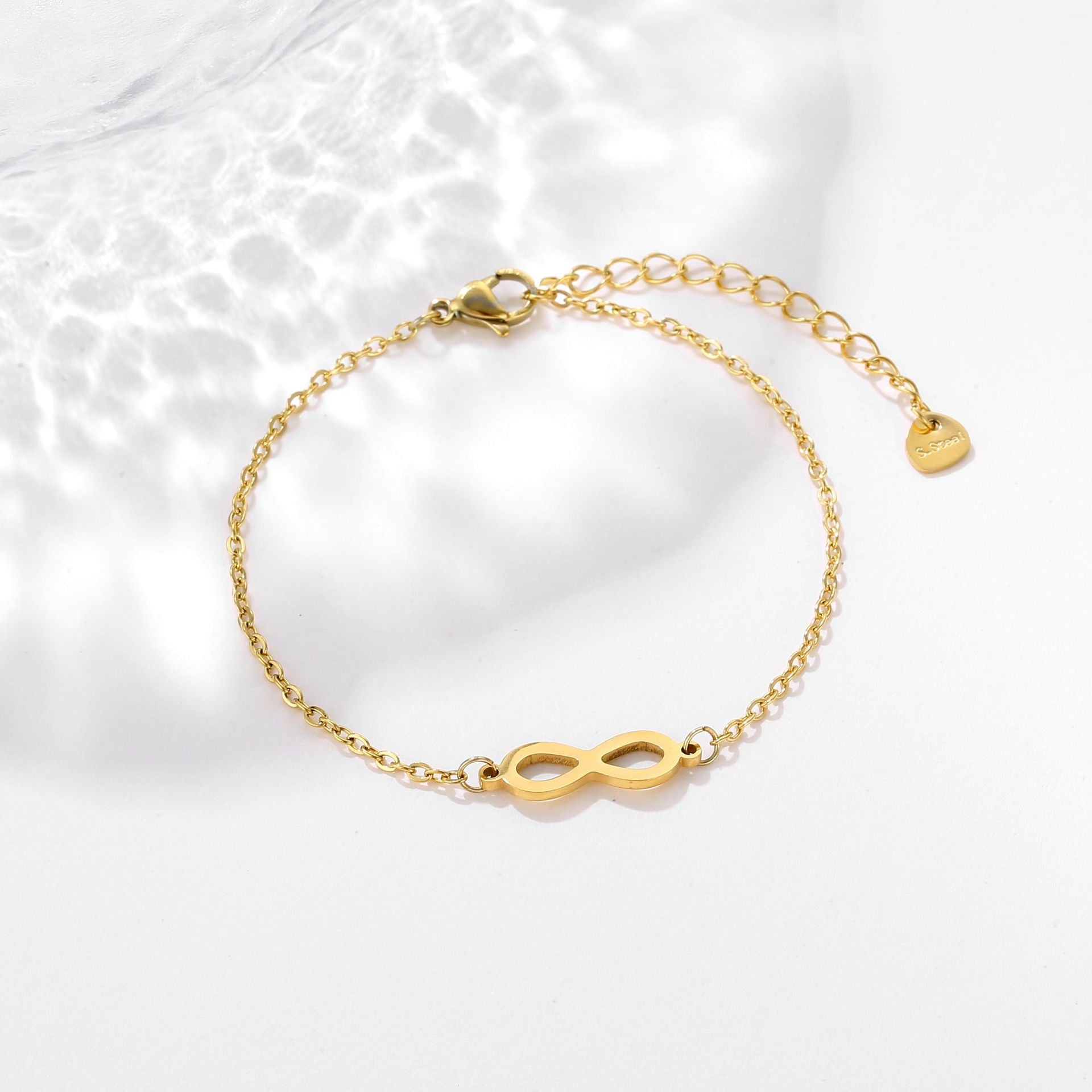 Pulseras con dijes de símbolo infinito de acero inoxidable para mujeres y niñas, accesorios de mano simples, regalos para amantes