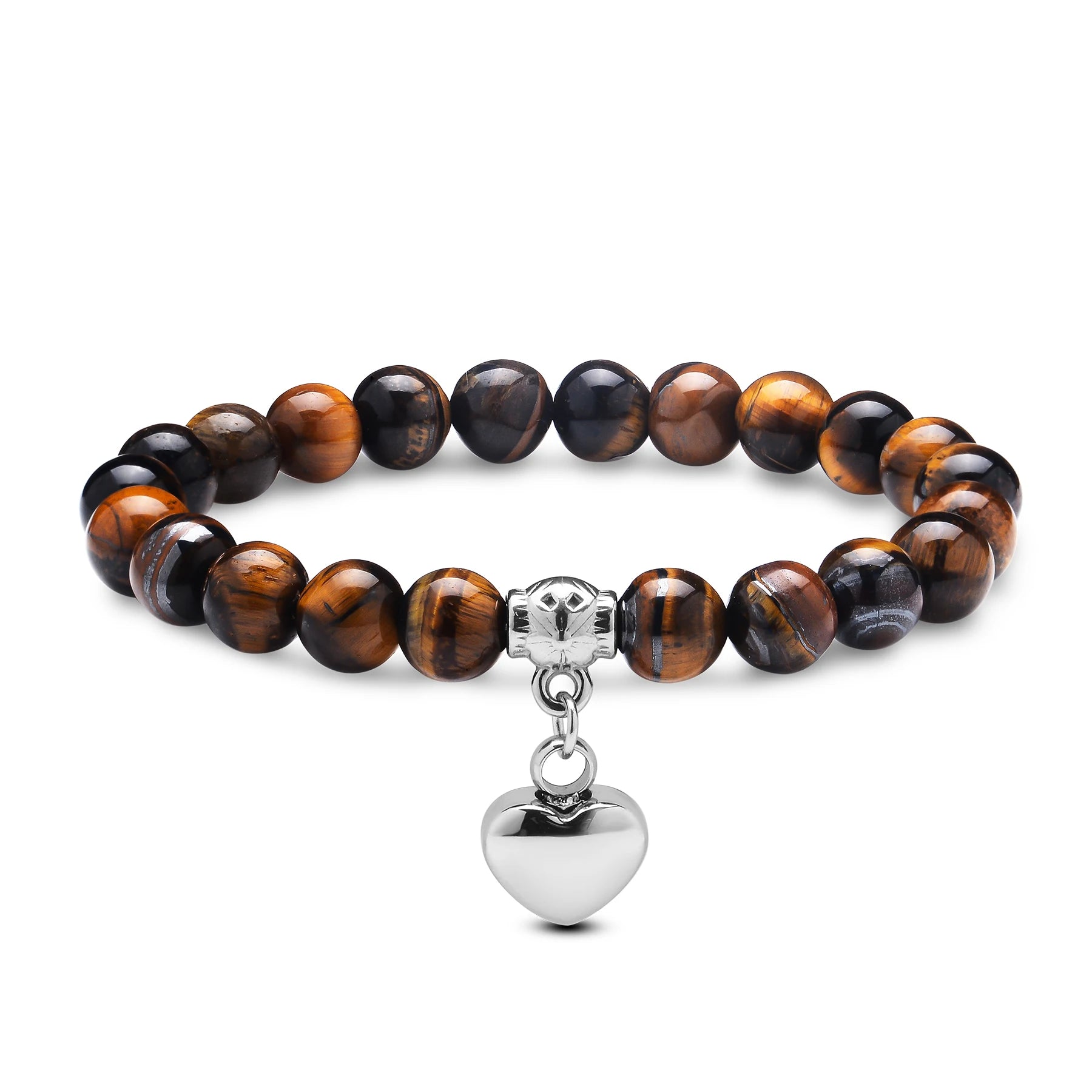 Pulsera de cremación de urna de corazón a la moda, pulsera de piedra Natural para mujeres y hombres, nombre grabado, fecha, regalo de joyería de acero inoxidable