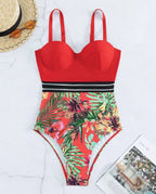 Bikini Tropical con Estampado de Malla | Contraste | Playa y Verano