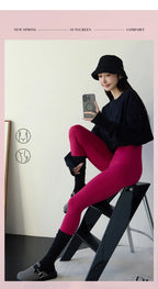 Leggings Piel Tiburón Ciruela | Sensación Desnuda 3D Push Up | Sexy Yoga Fitness PV | Ticotrendy