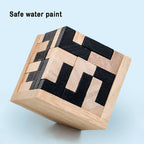 Rompecabezas de cubo 3D Luban entrelazado juguete educativo creativo de madera cerebro mente juego de aprendizaje temprano regalo para niños carta