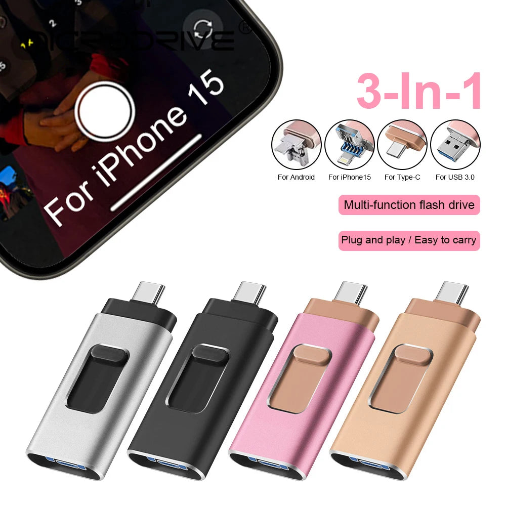 MicroDrive | Unidad Flash USB 4 en 1 | Alta Velocidad | Tipo C y Micro USB | 64GB