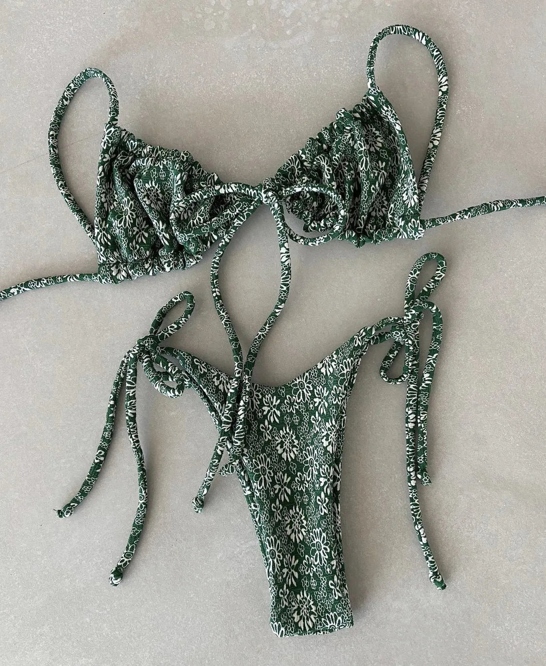 Bikini Sexy de Cintura Alta y Color Sólido - Traje de Baño de Verano 2025