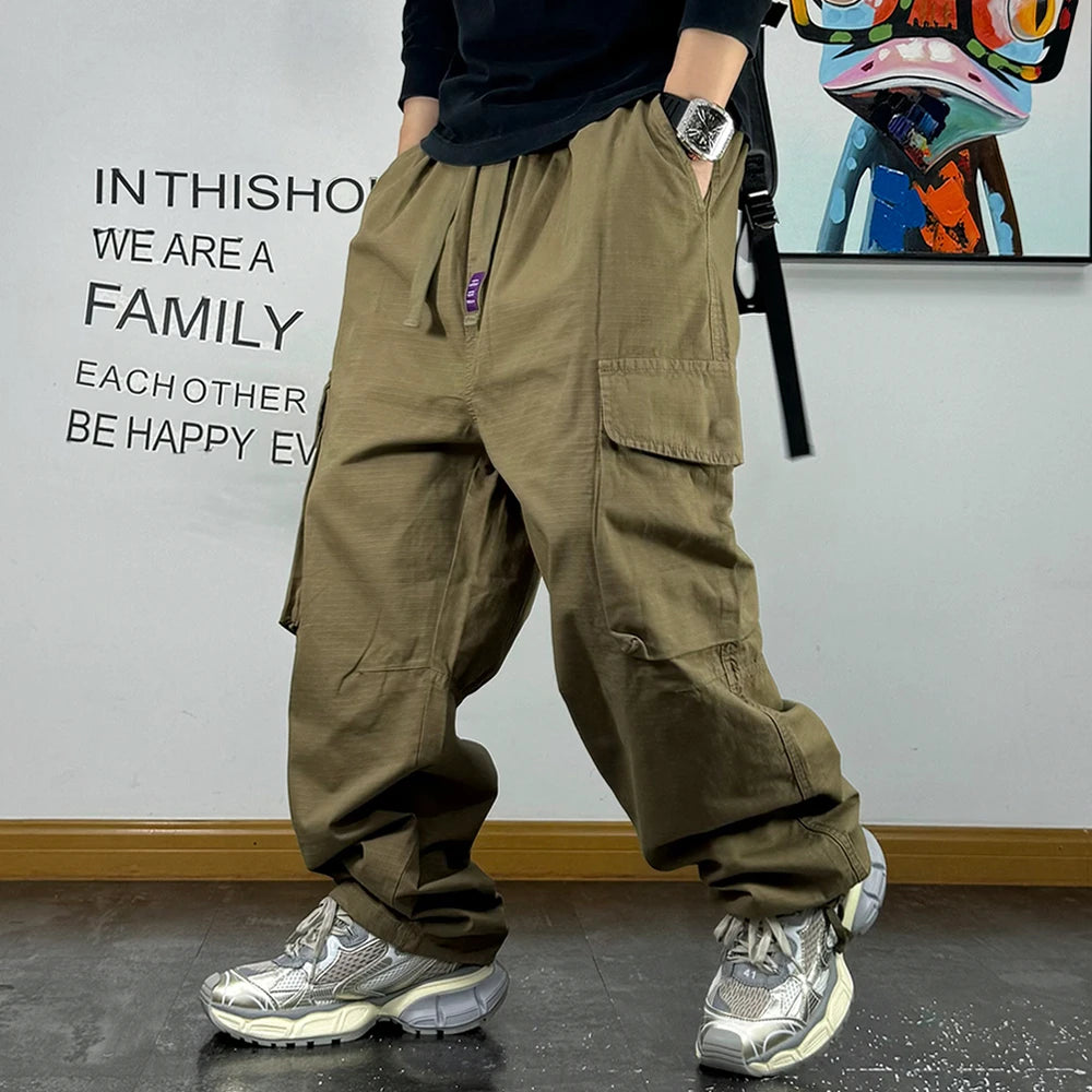 Pantalón Cargo Caqui | Algodón | Corte Holgado | Hombre | Ticotrendy