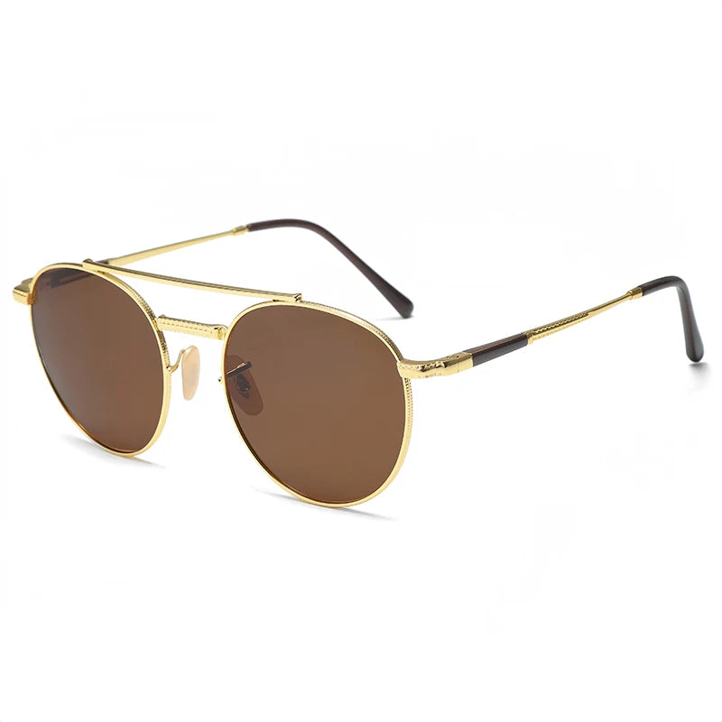 Gafas De Sol Circulares Hombre | Polarizadas UV400 Montura Metal Retro | Casual Clásico
