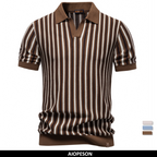 Polo Verano Rayas Tela Fresca Hombre | Manga Corta Transpirable | Tallas S-XXL | Tico Trendy