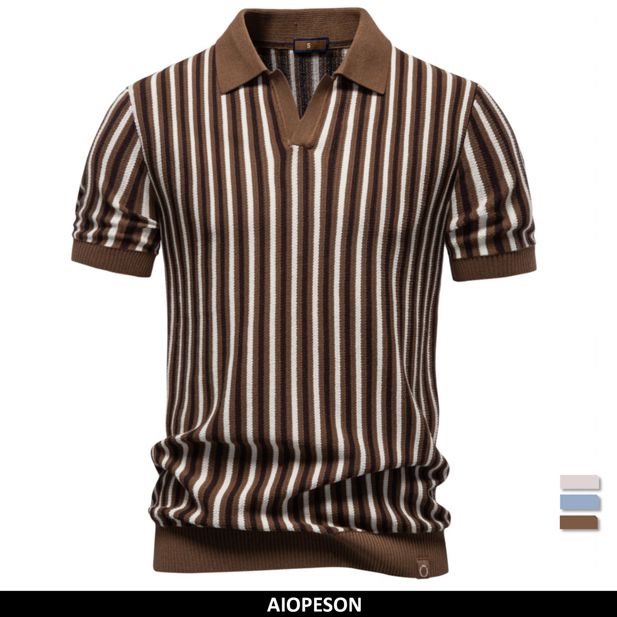 Polo Verano Rayas Tela Fresca Hombre | Manga Corta Transpirable | Tallas S-XXL | Tico Trendy