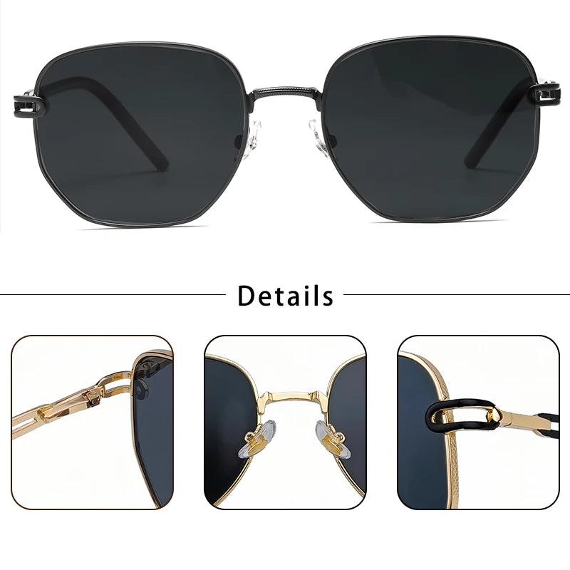 Gafas de Sol CATERSIDE Polarizadas | Lentes Poligonales | Montura Metal | UV400
