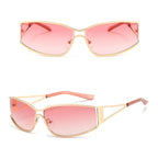 Gafas Sol Y2K Ahuecadas Envolventes Gradiente | Estilo Punk Steampunk Viajar