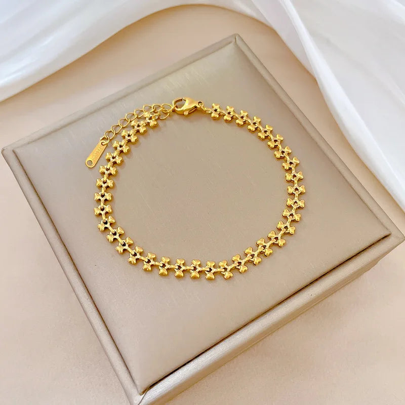 Pulsera de acero inoxidable para hombre y mujer, brazalete de moda, accesorios de joyería, regalos