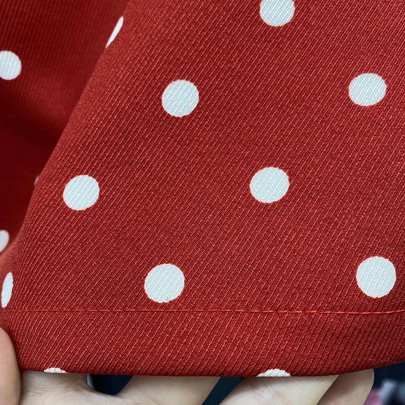 Falda Corta Acampanada | Estampado de Puntos | Estilo Coreano Retro