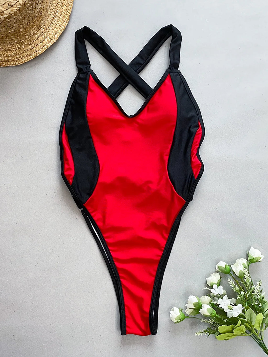 Traje de Baño de Una Pieza Sexy con Retazos para Verano