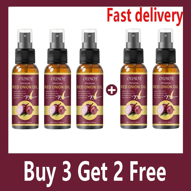 Spray para el cuidado del aceite esencial para el crecimiento del cabello, cebolla roja, previene la caída del cabello, nutre las raíces, mejora la textura del cabello, productos para el cuidado