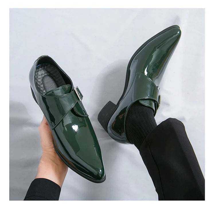 Mocasines Negros Lujo Hombre | Punta Puntiaguda Sin Cordones Zapatos Oxford Boda