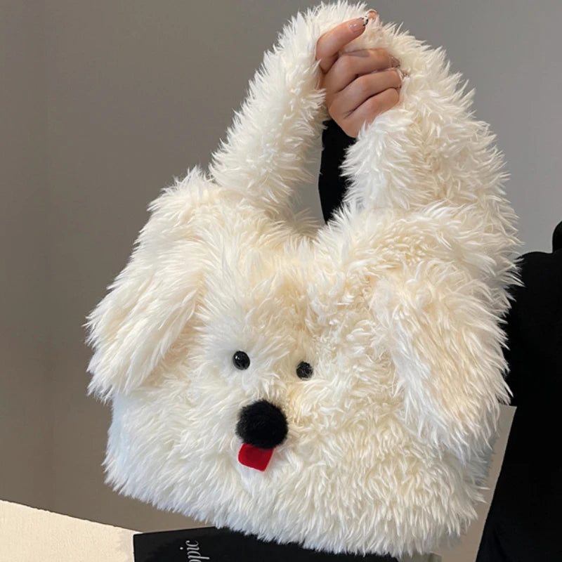 Bolso De Hombro Mullido Mujer Con Perros Bandolera De Gran Capacidad