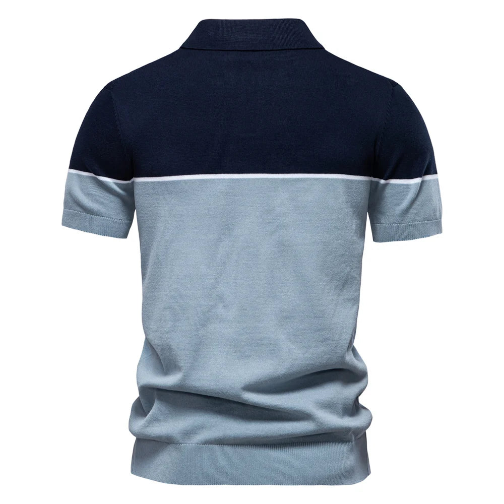 Polo Deportivo Cuello V Bloques Color Hombre | Ajustado Eventos | Tallas S-XXL | Tico Trendy