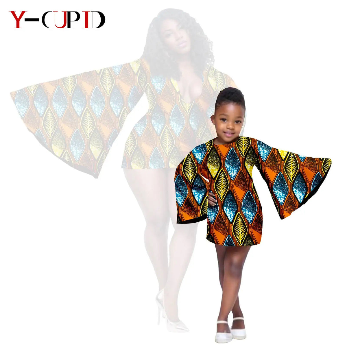 Vestido Dashiki y Mini Capa Madre e Hija | Tico Trendy