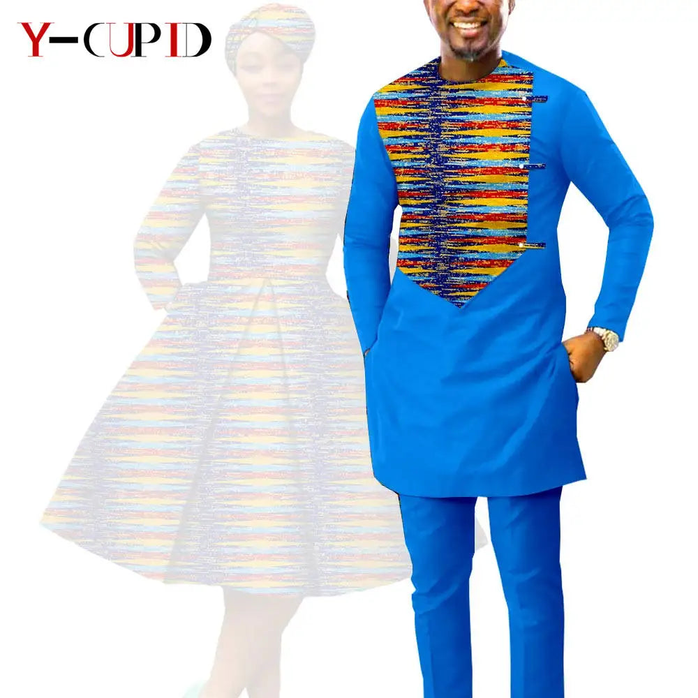 Vestido Dashiki Manga Larga Africano Pareja | Top y Pantalón | Tallas XS-6XL | Tico Trendy