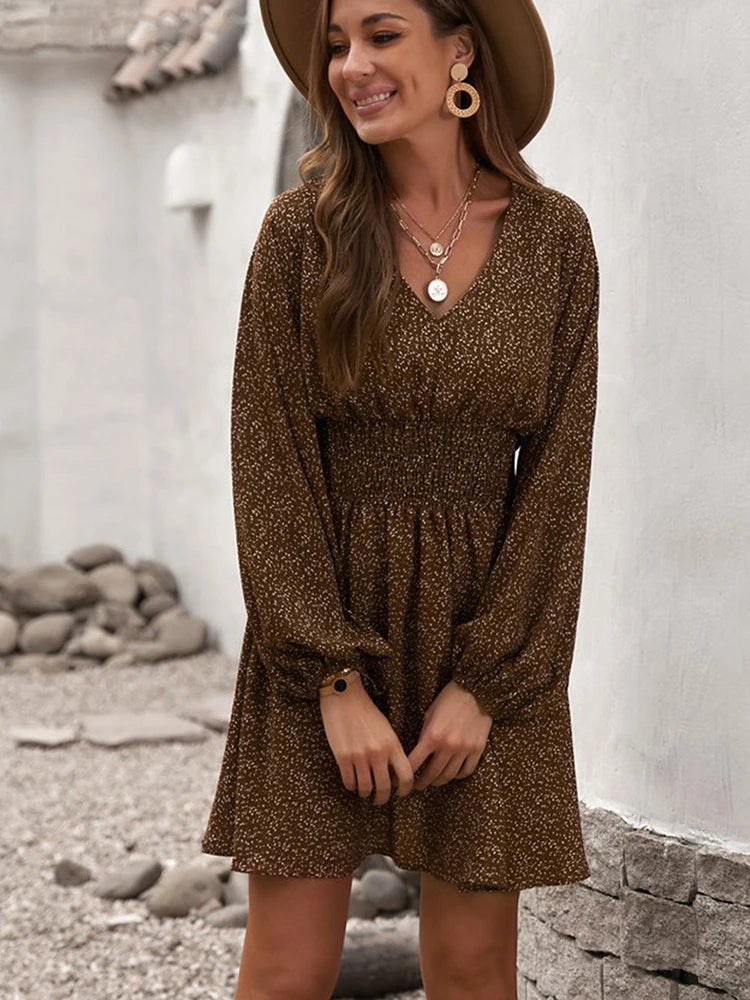 Vestidos Cortos Elegantes para Mujer | Negro y Estampados | Manga Larga