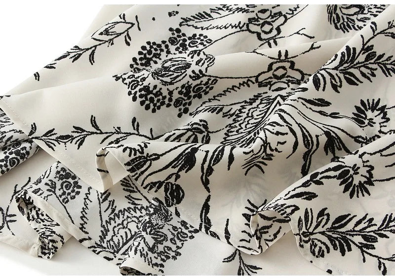 Falda Vintage de Satén | Estampado Floral Elegante