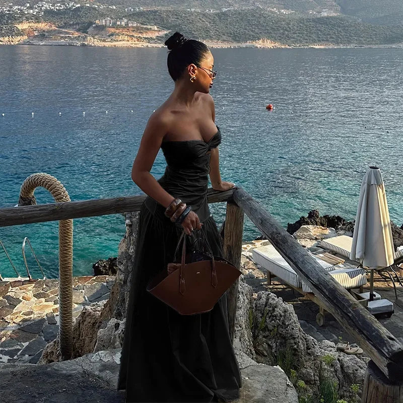 Vestido Largo Sin Mangas Elegante Playa Verano Mujer 2025