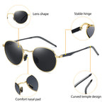 Gafas de Sol CATERSIDE Polarizadas | Montura Redonda Metal | Estilo Punk