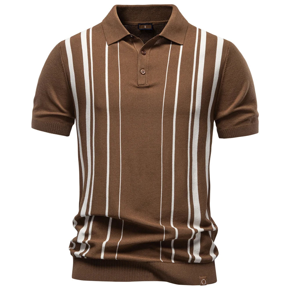 Polo Rayas Elegante Lujoso Hombre | Manga Corta Suave | Tallas S-XXL | Tico Trendy