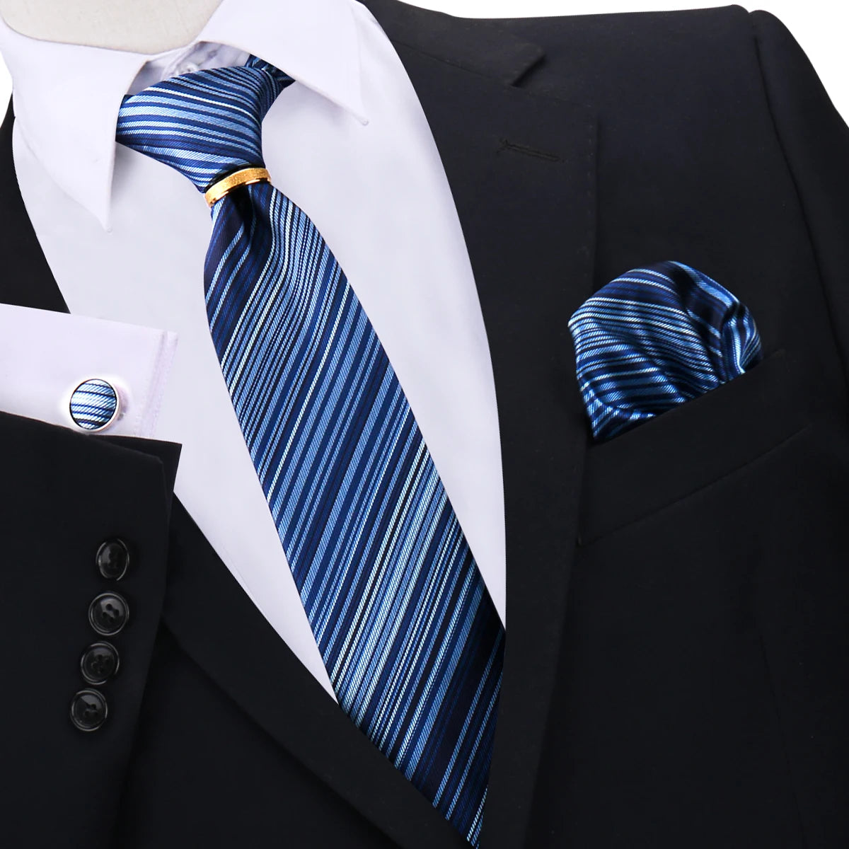 Set De Corbata Anillo Gemelos Pañuelo Accesorio De Traje Boda
