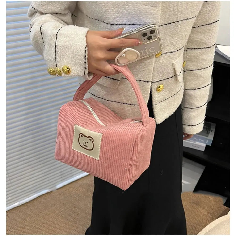 Bolso / Neceser de Pana Suave de Gran Capacidad con Diseño de Dibujos Animados