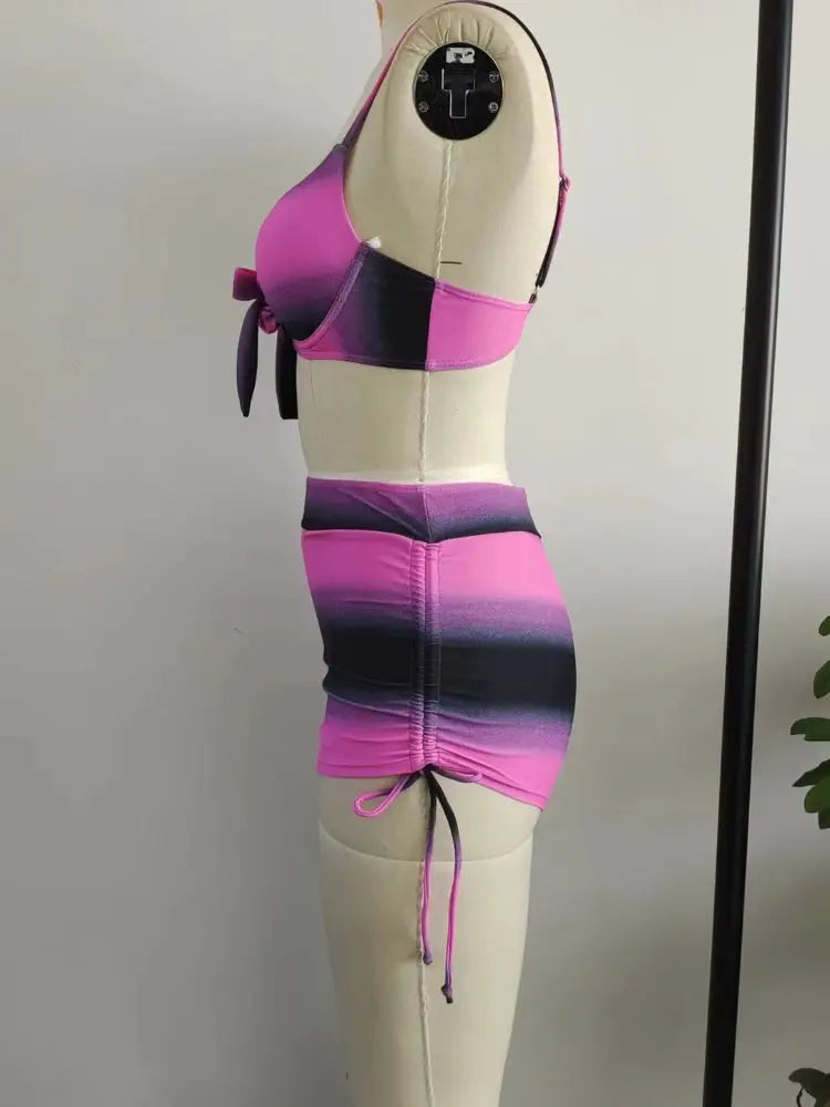 Bikini Teñido y Anudado - Estilo Boho Chic para Vacaciones en la Costa