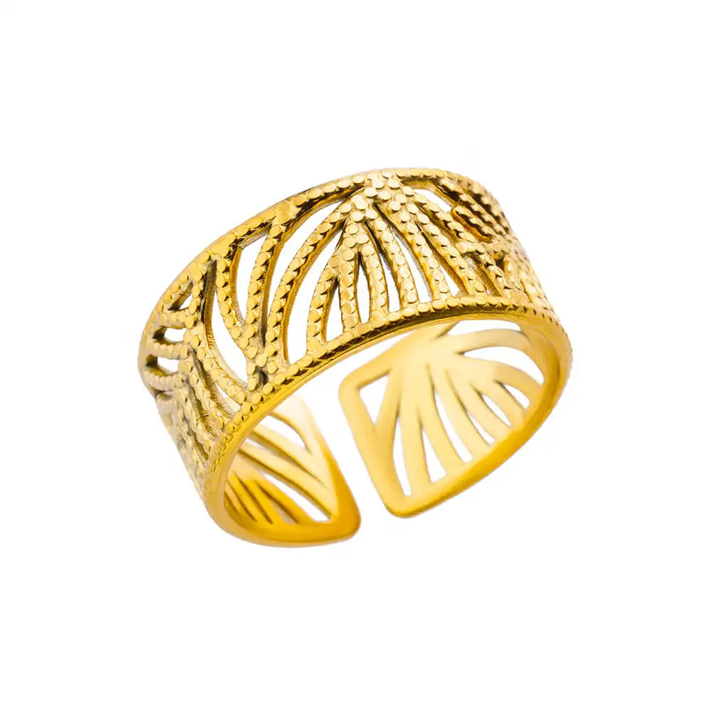 Anillo Trendy Hueco Vintage | Acero Inox | Joyería Pareja Boda | Lujo Y2K