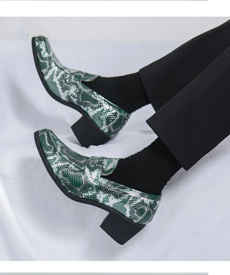 Zapatos Oxford Hombre Ticotrendy Piel Dividida Estampado Animal Sin Cordones | Elegantes