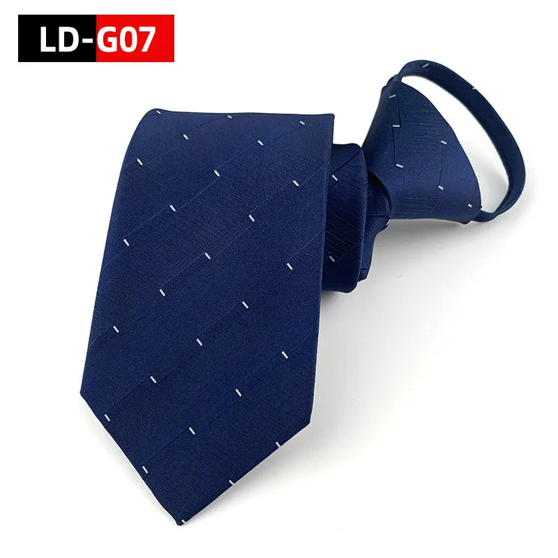 Corbata Preatada Cremallera Estrecha Estilo Tico Negocios Elegancia Diaria