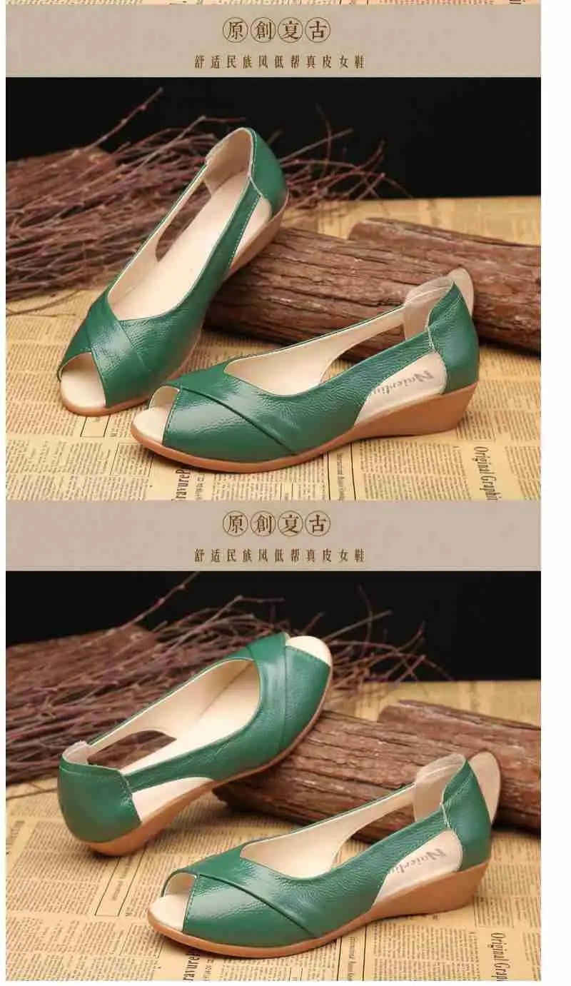 Sandalias de Cuña Planas | Punta Abierta | Tallas 41-42 | Genuinas