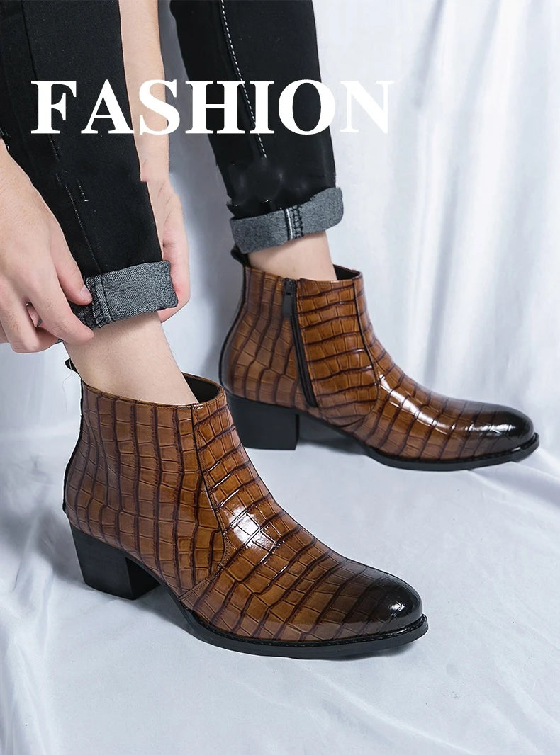 Zapatos Formales Hombre Ticotrendy Piel Dividida Boda Cómodos Con Cremallera | Punta Puntiaguda