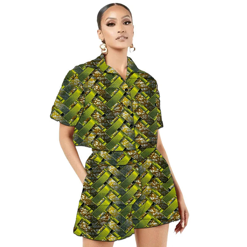 Conjunto Africano Camisa y Pantalones Cortos