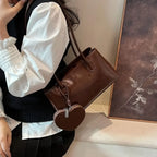 Bolso de Hombro Retro para Mujer | Piel Sintética Roja con Monedero | Gran Capacidad | Ticotrendy