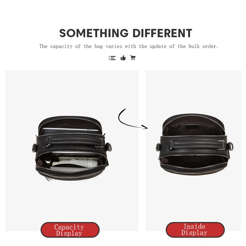 Marca LAORENTOU, bolso de mano para mujer, bandolera de cuero auténtico, bolso cruzado que combina con todo para otoño e invierno, bolso de viaje tipo cubo 2025