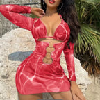 Conjunto de Tres Piezas - Bikini y Cover Up para la Arena